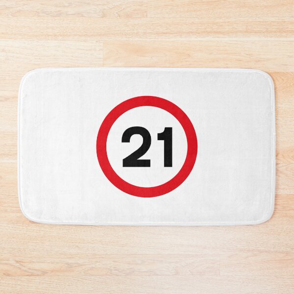 Item preview, 21 mph UK Speed Limit sign - 21 (Twenty first birthday) designed and sold by MintGubbins.
