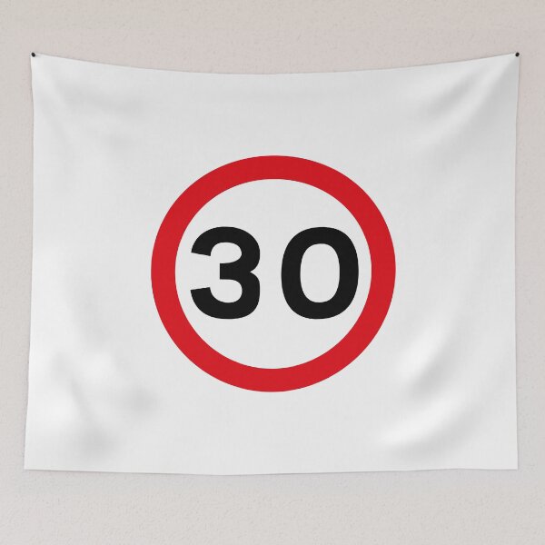 Item preview, 30 mph UK Speed Limit sign - 30 (Thirtieth birthday) designed and sold by MintGubbins.