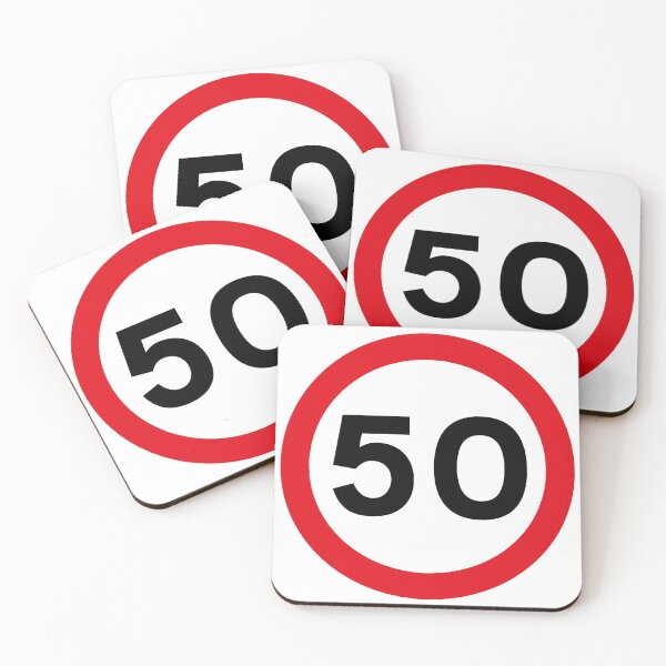 Item preview, 50 mph UK Speed Limit sign - 50 (Fiftieth birthday) designed and sold by MintGubbins.