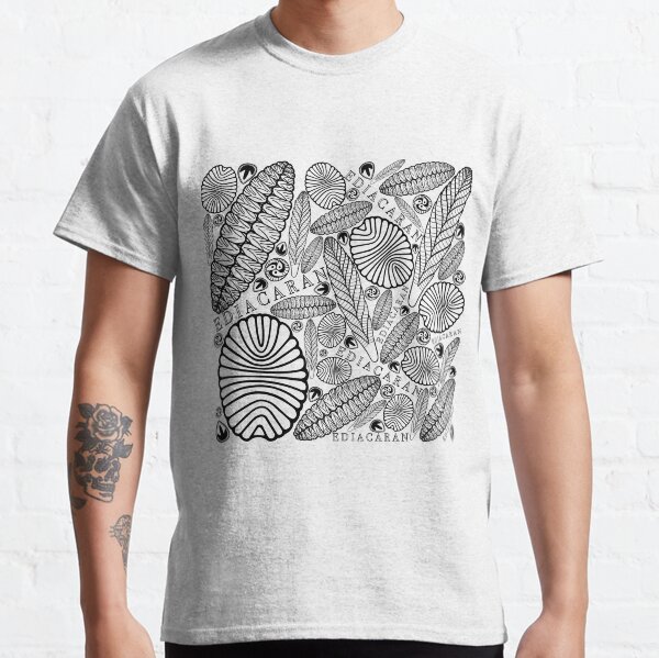 Black and White Ediacaran fossils transparent Classic T-Shirt