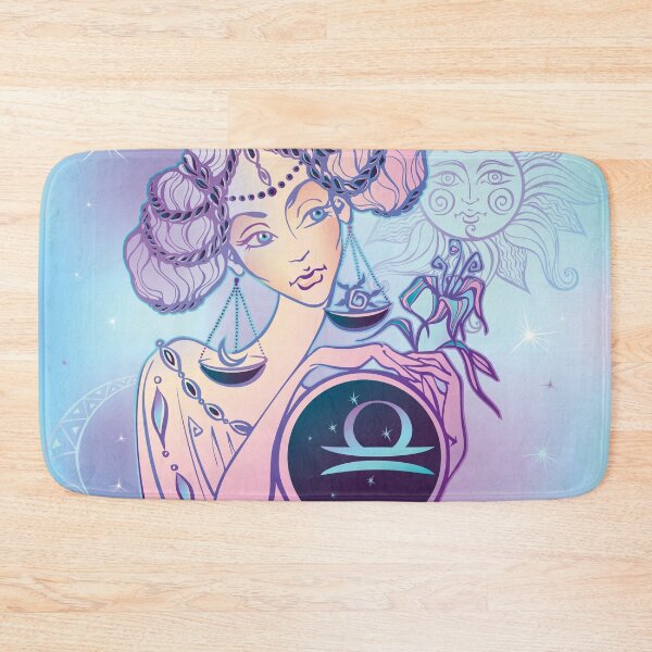Item preview, Beautiful Libra Teal Purple Zodiac Horoscope Design for Libra Birthdays in September or October designed and sold by AwakenedSoul.