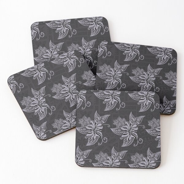 Artikelvorschau, Schwarzer Lava-Hawaiianischer Tapa-Hibiskus-Druck entworfen und verkauft von sunnthreads.