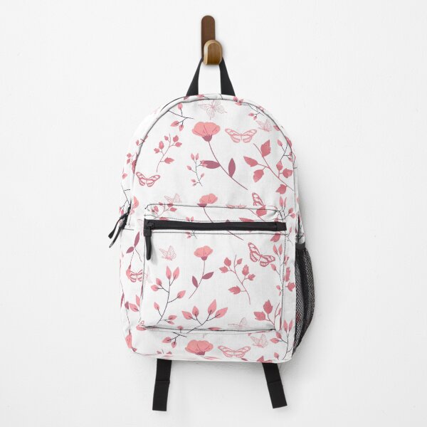 Item preview, Pink Butterflies and Flowers on White designed and sold by RiadMannan.
