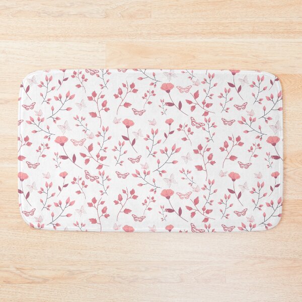 Item preview, Pink Butterflies and Flowers on White designed and sold by RiadMannan.