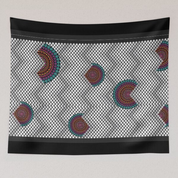 Item preview, Aboriginal art australian dotart points black white colors australia designed and sold by MeryemSpace.