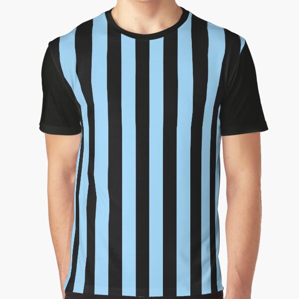 Item preview, Black and Sky Blue Stripes | Vertical Medium Stripes | designed and sold by SimplyStripes.