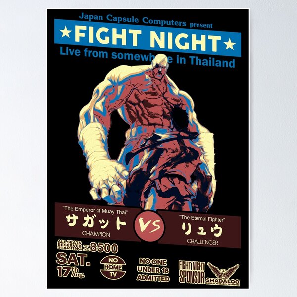 Street Fighter's Ryu Punching Against The Japanese Sun Poster for Sale by  Popping-Culture