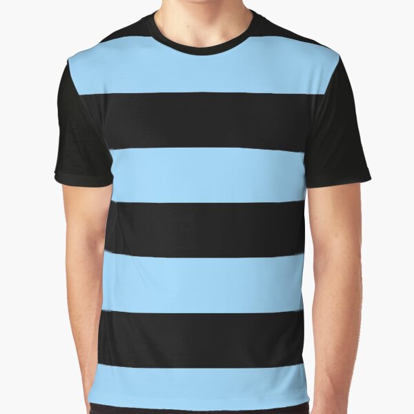 Large Sky Blue and Black | Horizontal Stripes