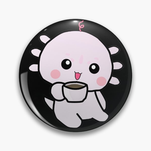 Item preview, Cute Baby Leucistic Axolotl Drinks Coffee designed and sold by lazarosdesign.
