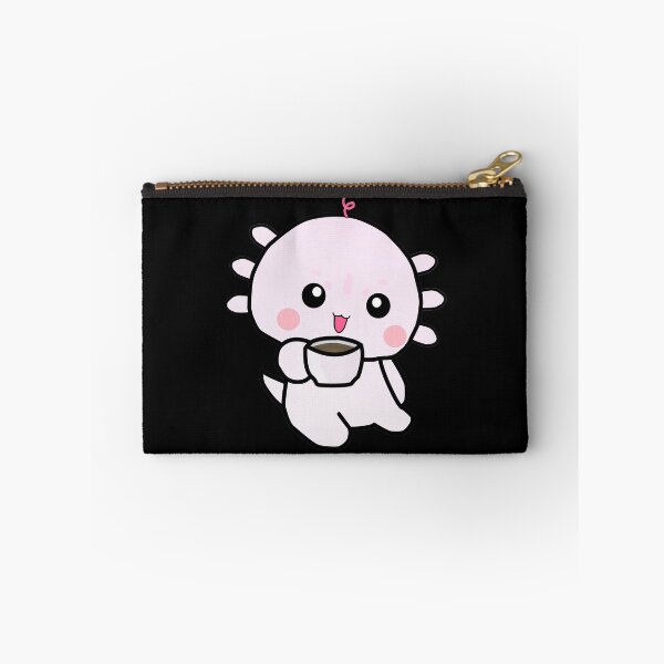 Item preview, Cute Baby Leucistic Axolotl Drinks Coffee designed and sold by lazarosdesign.