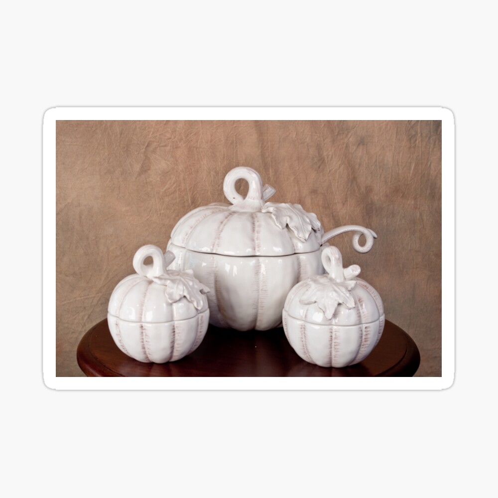 white pumpkin serving bowl