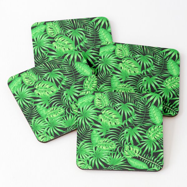 Item preview, Tropical Island-Style Palm Leaves Pattern On Black designed and sold by DEC02.