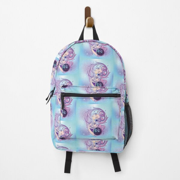 Item preview, Beautiful Aquarius Teal Purple Zodiac Horoscope Design for Aquarius Birthdays in January or February designed and sold by AwakenedSoul.