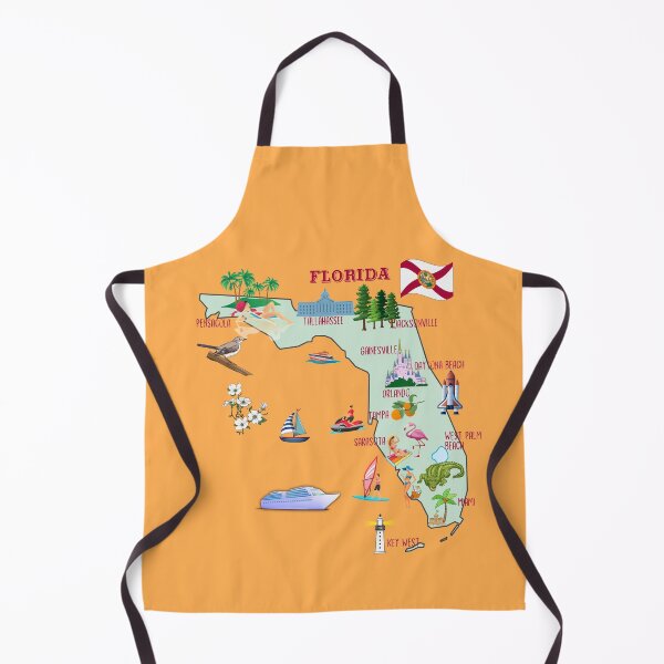 Item preview, Florida Map, tourist attractions, the major cities, flag, symbols designed and sold by mashmosh.