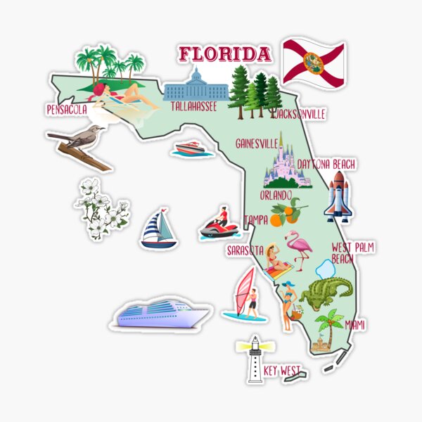 Florida Tourist Attractions Map - St,extra Large,507x507 Pad,600x600,f8f8f8