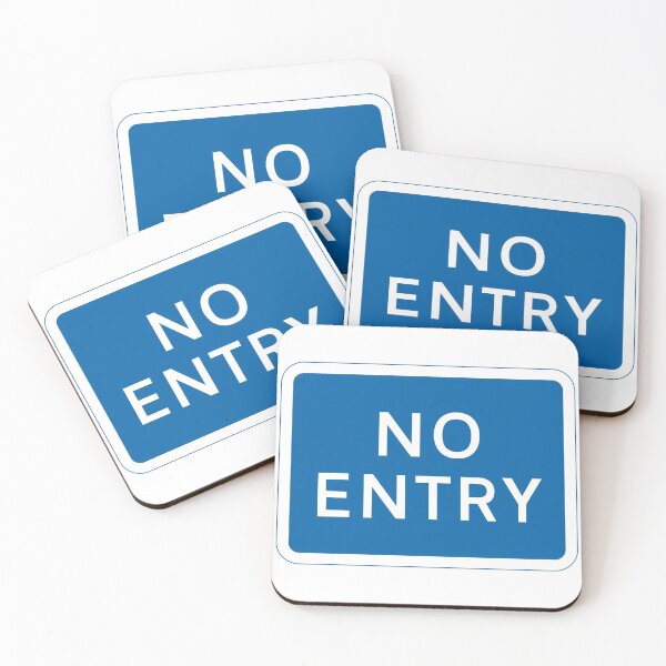 Item preview, UK No Entry Road Sign - Blue with white text designed and sold by MintGubbins.
