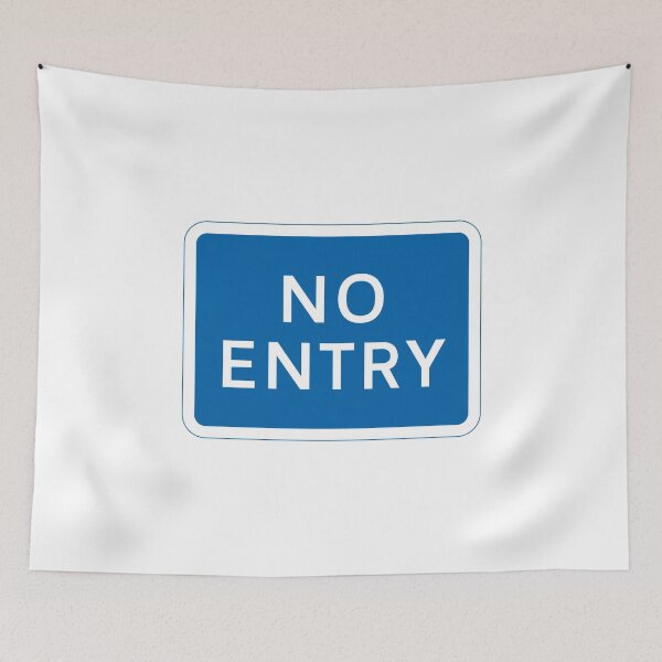 Item preview, UK No Entry Road Sign - Blue with white text designed and sold by MintGubbins.