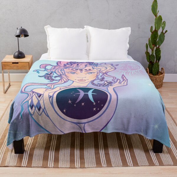 Item preview, Beautiful Pisces Teal Purple Zodiac Horoscope Design for Piscean Birthdays in February or March designed and sold by AwakenedSoul.