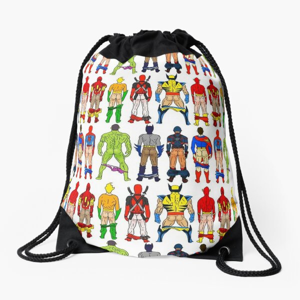 11.7 x 14.6 Small Superhero Shields Drawstring Bag