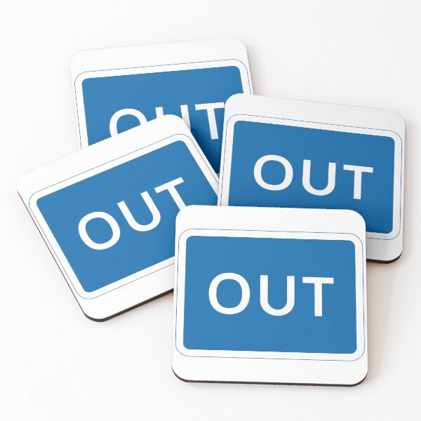 Item preview, UK Out Road Sign - Blue with white text designed and sold by MintGubbins.