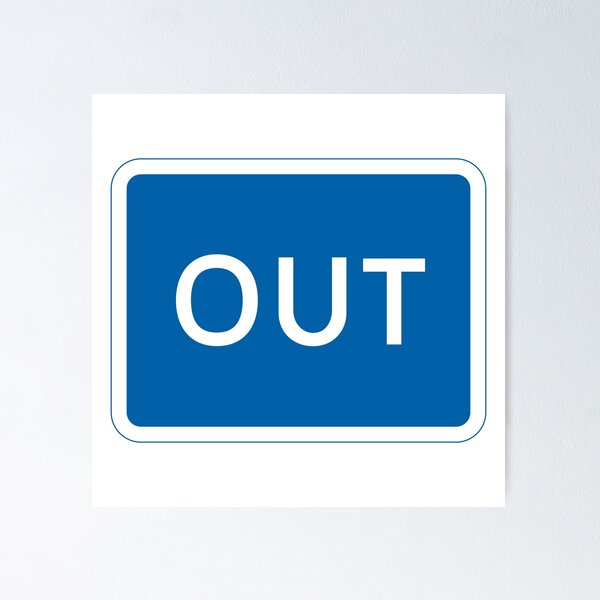 Item preview, UK Out Road Sign - Blue with white text designed and sold by MintGubbins.