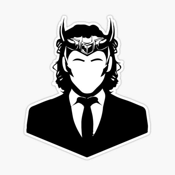 Loki Vector Art Black And White  Sticker for Sale by Bizzah