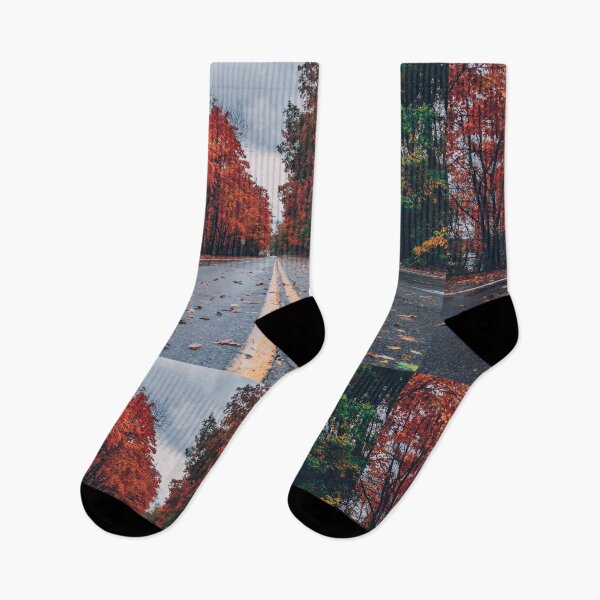 Item preview, fall road leaves designed and sold by sbrstore.