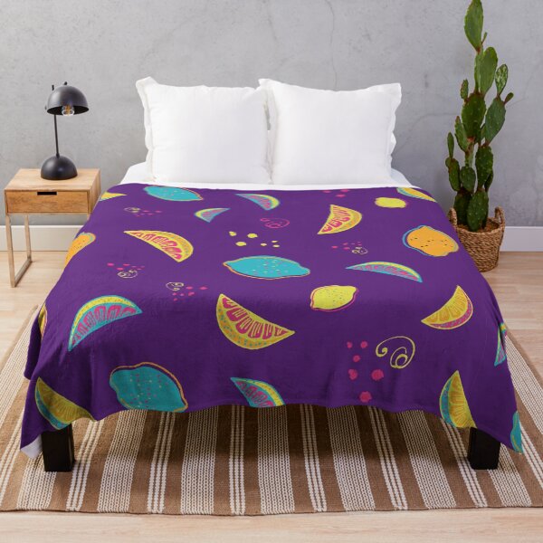 Item preview, Vivid Citrus in Violet Dreams Seamless Pattern designed and sold by LotusBlanc.