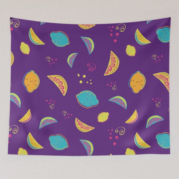 Item preview, Vivid Citrus in Violet Dreams Seamless Pattern designed and sold by LotusBlanc.