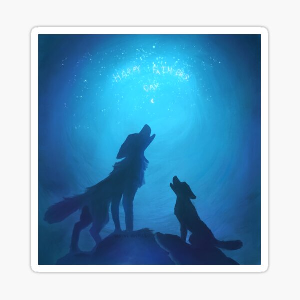 wolf father's day Sticker
