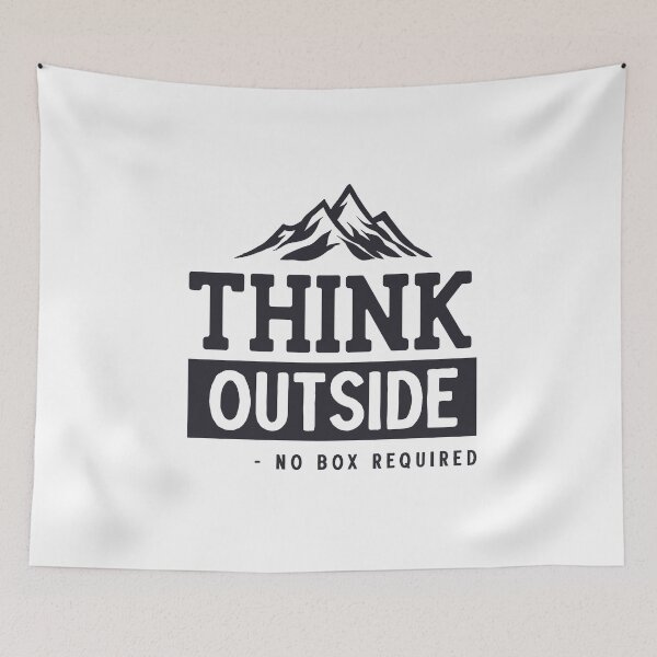 Item preview, think outside no bix requied,camping life,couple gift designed and sold by Ammar-the-goat.