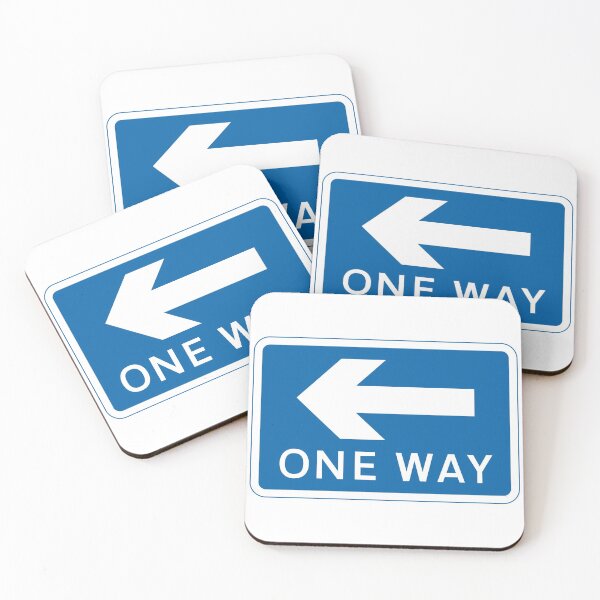 Item preview, UK One Way Road Sign - Blue with white text arrow pointing left designed and sold by MintGubbins.