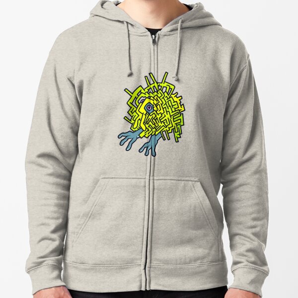 Lives in Moss Beast Zipped Hoodie