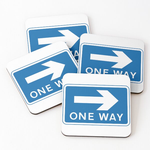 Item preview, UK One Way Road Sign - Blue with white text arrow pointing right designed and sold by MintGubbins.