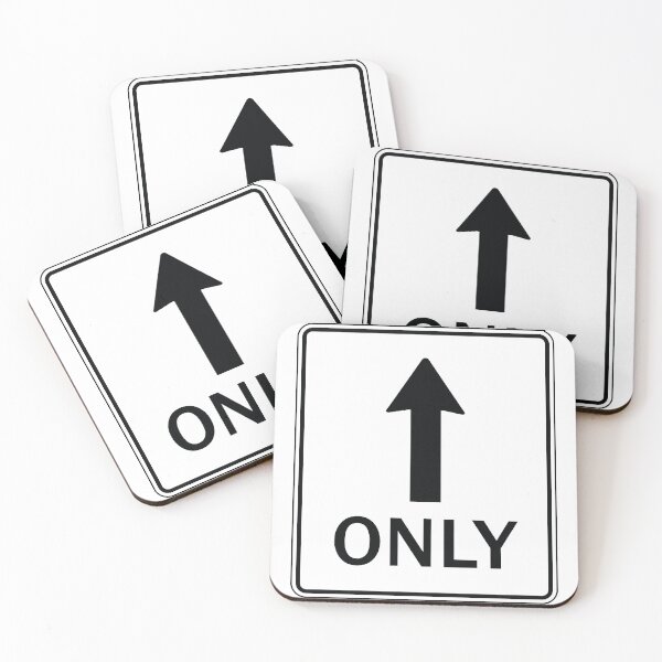 Item preview, US Ahead Only Road Sign - White with black text & arrow pointing up designed and sold by MintGubbins.