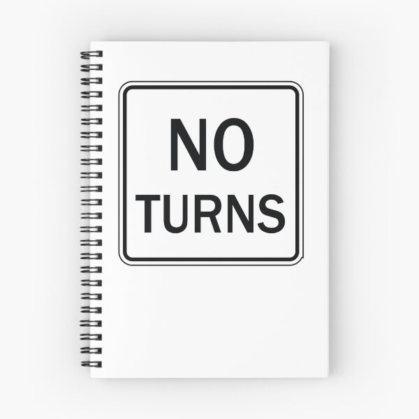 Item preview, US No Turns Road Sign - White with black text  designed and sold by MintGubbins.