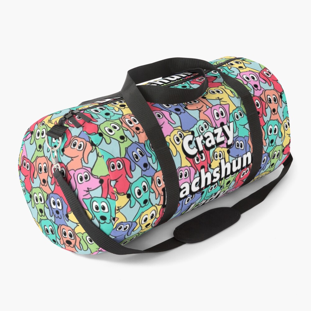 Crazy Dachshund Lady, colour pop Duffle Bag