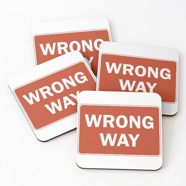 Item preview, US Wrong Way Road Sign - Red with white text  designed and sold by MintGubbins.