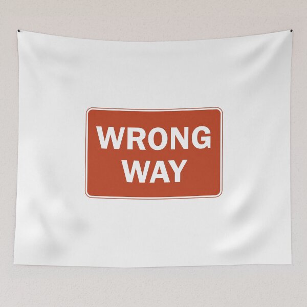 Item preview, US Wrong Way Road Sign - Red with white text  designed and sold by MintGubbins.