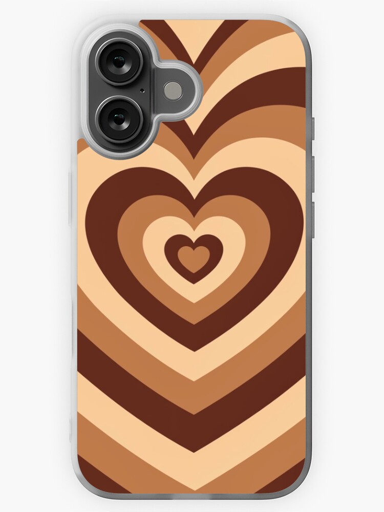 Latte love brown hearts iPhone Case