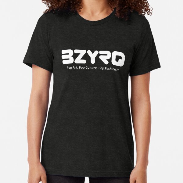 BZYRQ Logo (White on Black) Tri-blend T-Shirt