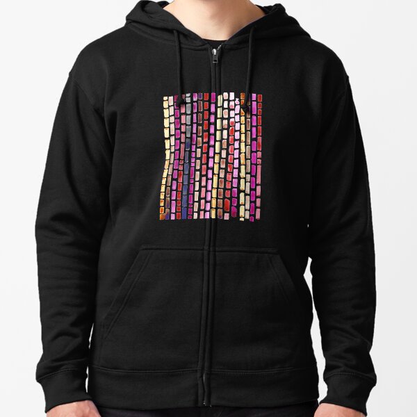 Discontinue lines Zipped Hoodie