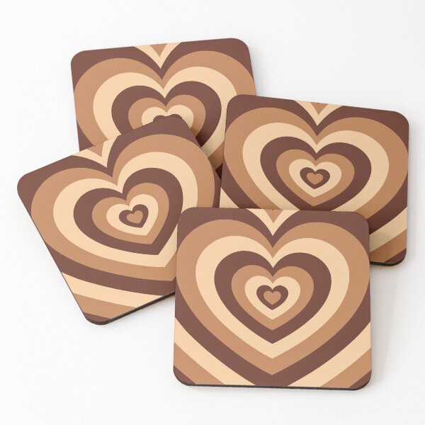Item preview, Latte love brown hearts  designed and sold by CyrelleLana.
