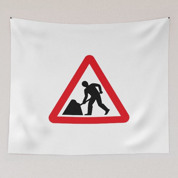 Item preview, UK Roadworks/Men at Work Road Sign designed and sold by MintGubbins.