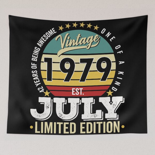Item preview, 42 Years Of Being Awesome - One Of A Kind Limited Edition - 1979 Vintage 42s Retro, Classic, Cool, July Birthday.  designed and sold by ALITOPRINCE.