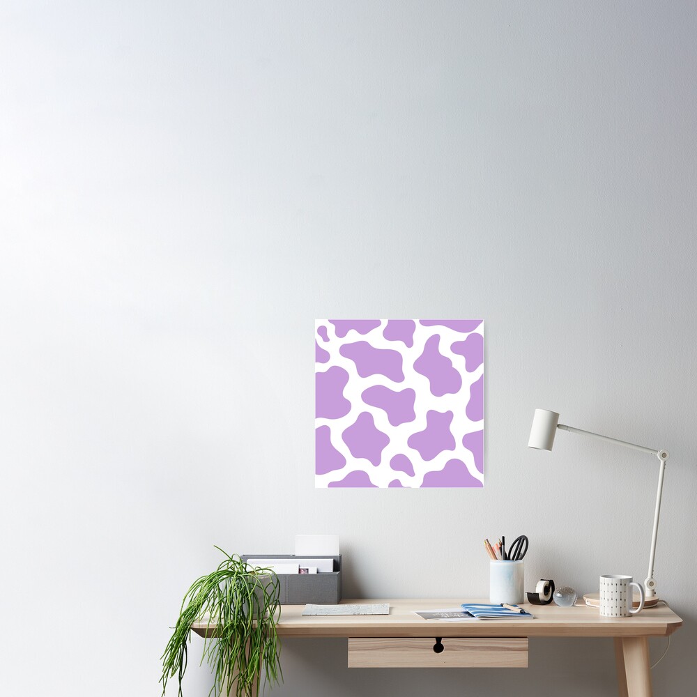 pastel purple cow print kawaii fabric