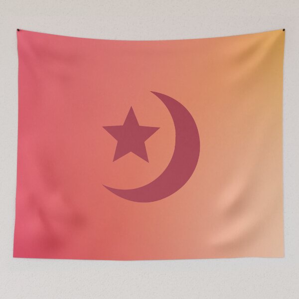 Item preview, Dark Red/Maroon Crescent Moon in Red/Orange Gradient Sky designed and sold by ShaunSandhu.
