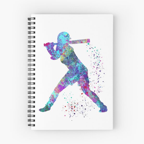 Item preview, Baseball Batter Girl Colorful Watercolor Silhouette designed and sold by LotusGifts.