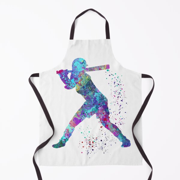 Item preview, Baseball Batter Girl Colorful Watercolor Silhouette designed and sold by LotusGifts.