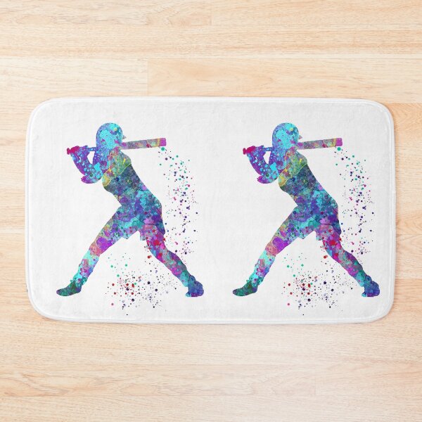 Item preview, Baseball Batter Girl Colorful Watercolor Silhouette designed and sold by LotusGifts.